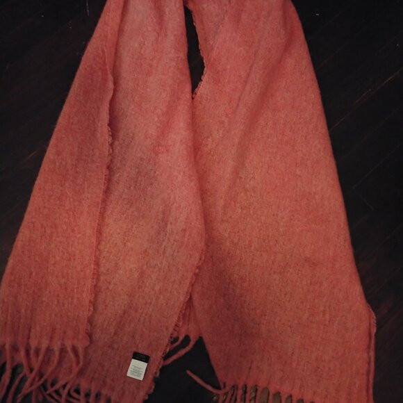 J Crew large chunky oversized pink scarf Made in Italy - Picture 7 of 8